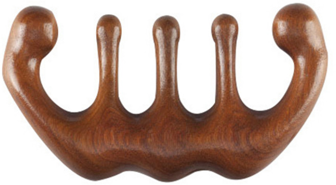 두피 마사지 원목 괄사 빗 경락 지압 만능 괄사, 그립형, 1개