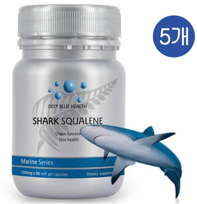딥블루헬스 샤크 스쿠알렌 상어간유 1000mg 소프트젤 DEEP BLUE HEALTH Shark Squalene, 5개, 90정