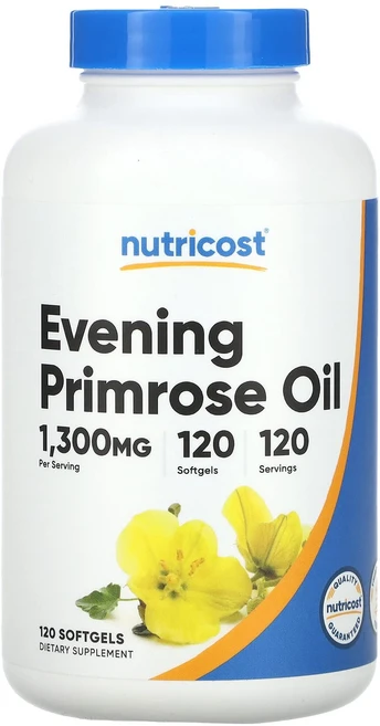 Nutricost 달맞이꽃 오일 1300mg 소프트젤 120정, Nutricost달맞이꽃오일1300mg소프트젤120정, 1개 - 쿠팡