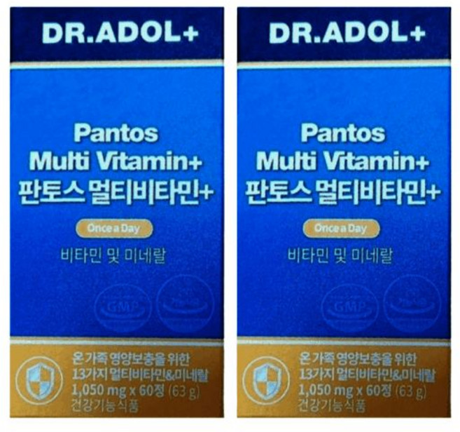 닥터아돌 판토스 크롬 멀티비타민 미네랄 1050mg X 60정 2개 607101