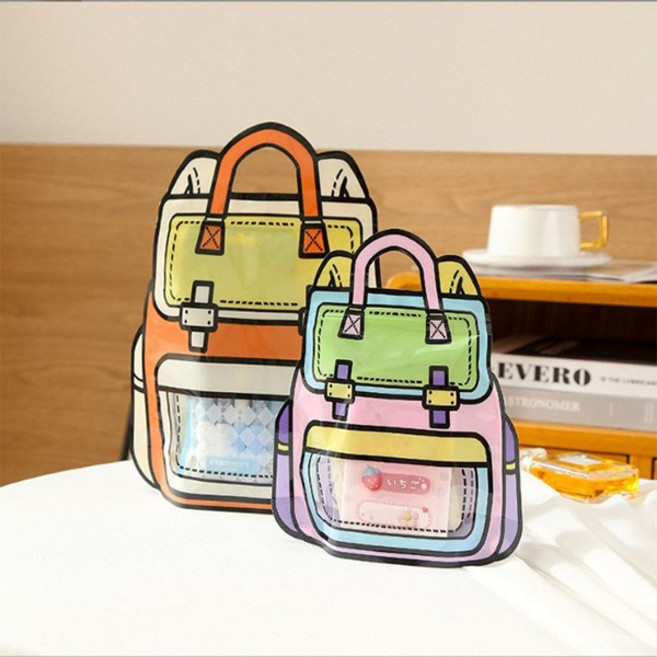 [덥석덥석] 다용도 포장 가방 책가방 구디백 키즈파티 필수템 답례품 선물 간식포장 어린이집C&amp;C, 1개, GS002940 책가방구디백 오렌지(대)