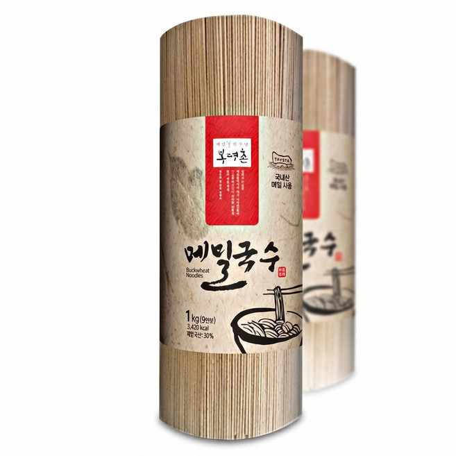 봉평촌 메밀국수 1kg x 2개(국내산)봉평 메밀 국수 막국수 냉모밀 면사리 냉면 건면 소면 소바 쫄면, 2개