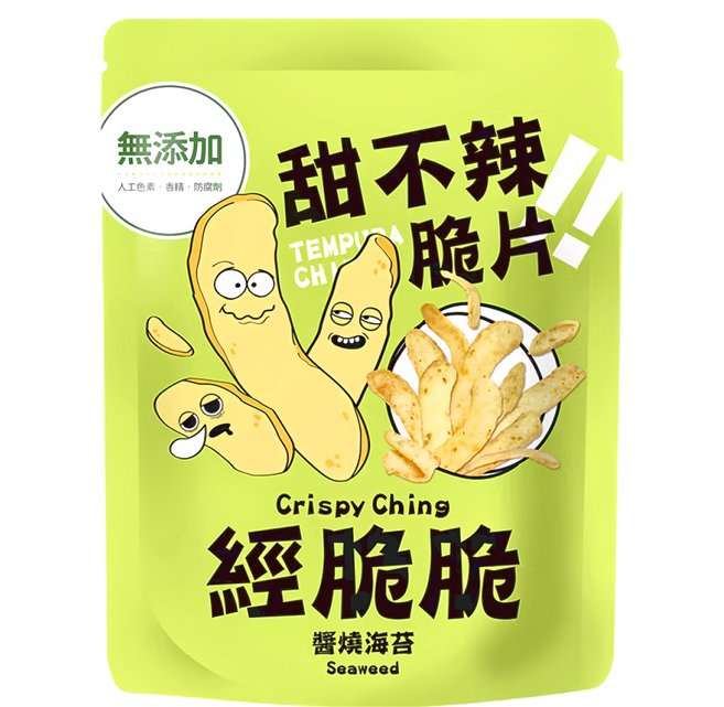 Crispy Ching 經脆脆 甜不辣脆片 醬燒海苔, 45g, 1包
