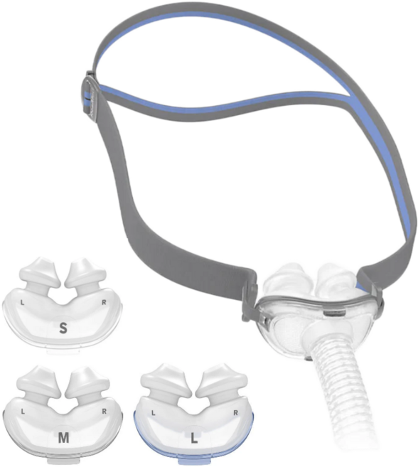 ResMed Airfit P10 필로우 레즈메드 양압기 마스크, 남성용(S/M/L 동봉), 1개