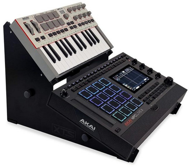 ANALOG 케이스S XTS 데스크탑 스탠드 16.8cm(6.6인치) - 26.4cm(10.4인치) 오디오 인터페이스/페달/MIDI 컨트롤러/신디사이저/샘플러용 사이즈 El, 2-tier_154367