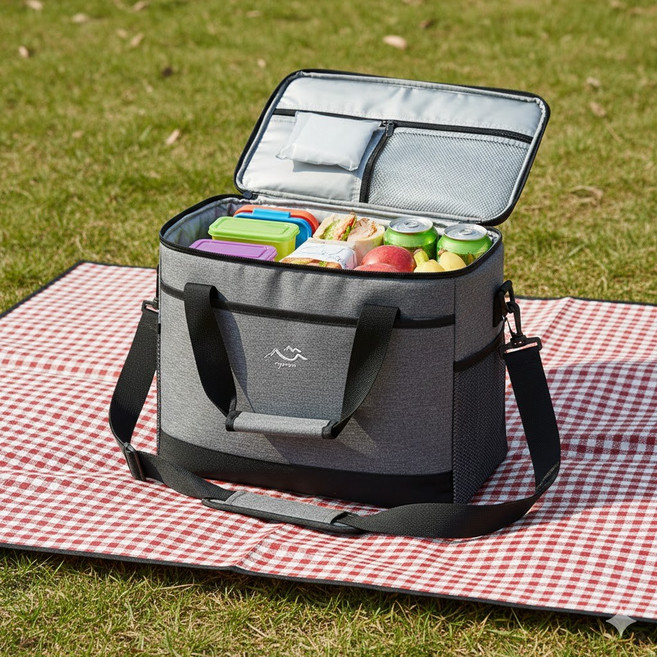 다파노 빅사이즈 28L 소프트 보냉 보온 도시락 가방, 1개, 그레이