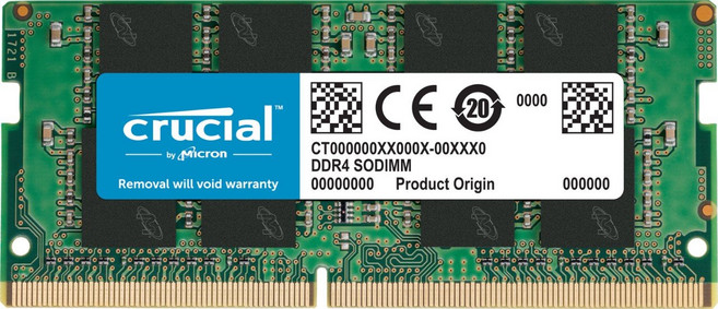Crucial 노트북용 증설 메모리 8GB8GBx1장 DDR4 3200MT/sPC425600 CL22 SODIMM 260pin CT8G4SFS8, 상세페이지 참조