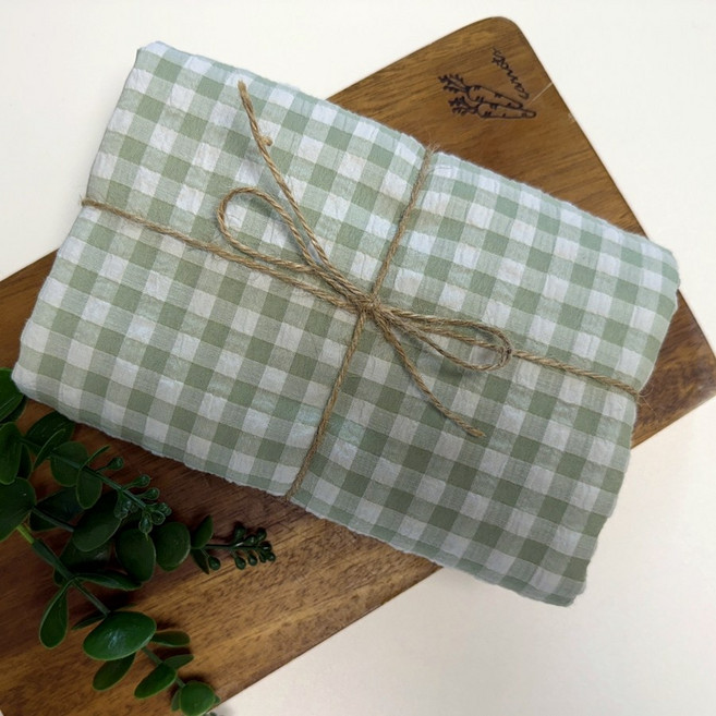 CRE 012 탐나요 체크 8mm 면 혼방 주름 체크 무늬 원단 리플 시어서커 패브릭 패턴 천, 1개, 연카키