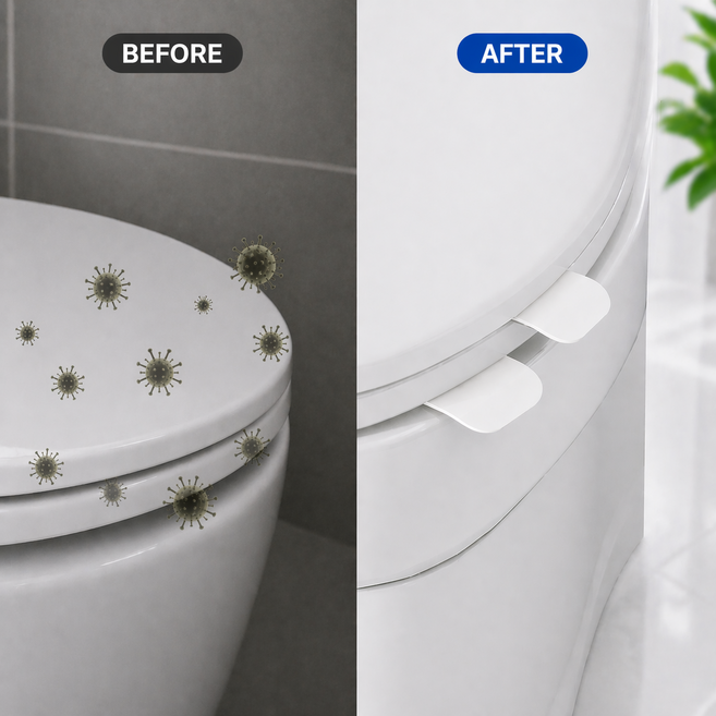 뉴에잇 욕실 변기커버 위생 손잡이 2p, 화이트