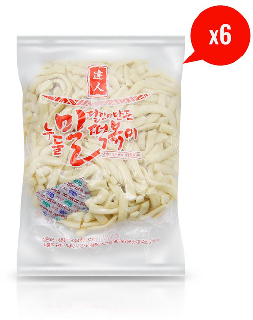 달인 누들 밀떡볶이 2kg X 6개(1박스), 6개