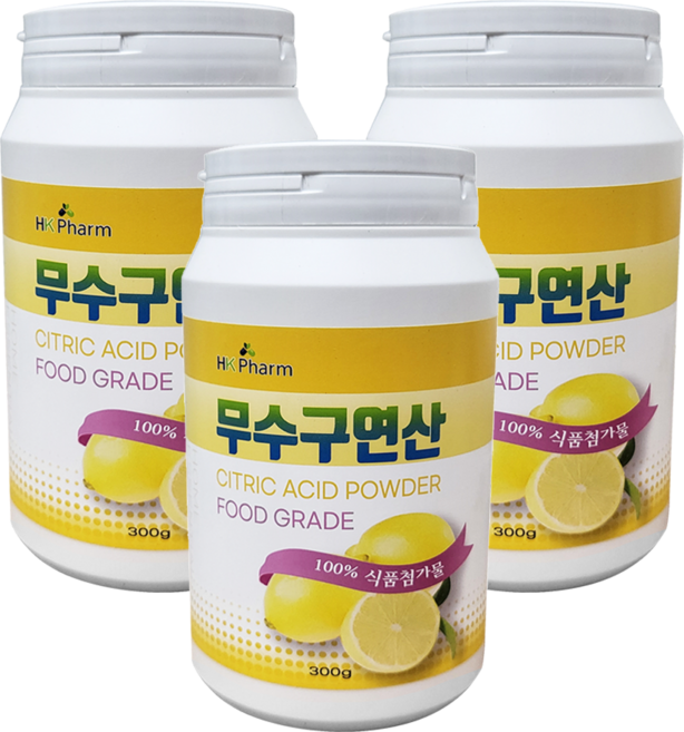 HK 식용 무수구연산 100퍼센트 분말, 3개, 300g