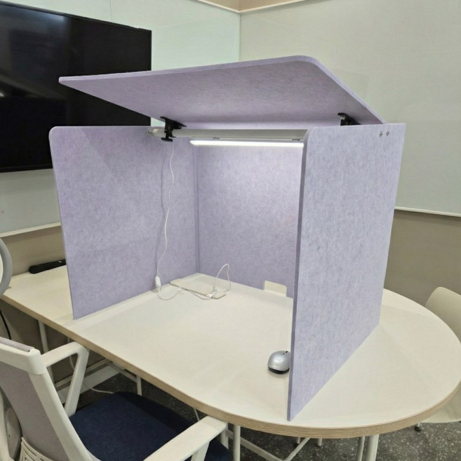 친환경 펠트 책상 칸막이 독서실 가림막 파티션 소음차단 집중력 접이식, 라이트그레이