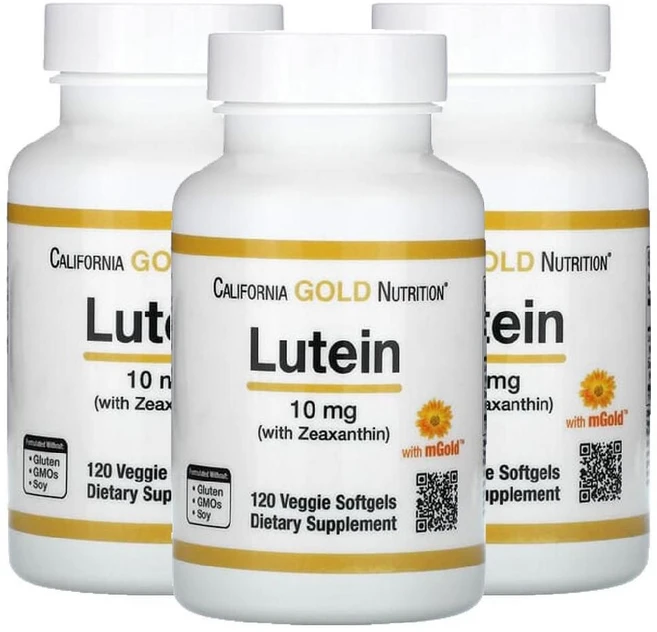CGN 루테인 지아잔틴 10mg 120정 3병 캘리포니아골드 카로티노이드 Lutein, 3개 - 쿠팡