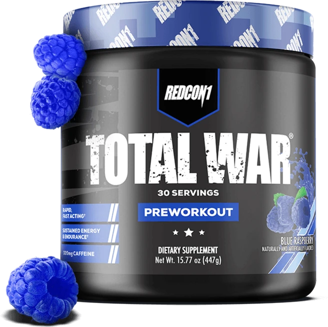 Redcon1 TOTAL WAR 토탈 워 30서빙, Blue Raspberry, 1개, 447g - 쿠팡