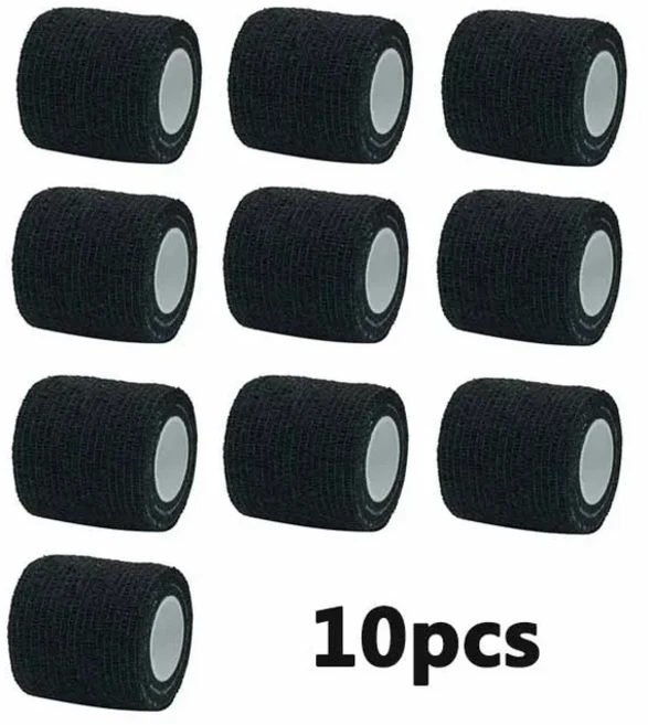 1/6/10Pcs 블랙 스포츠 자기 접착 성 탄력 붕대 랩 테이프 Elastoplast 무릎 지원 패드 손가락 발목 손바닥, 01 5cmX4.6cm, 01 5cmX4.6cm