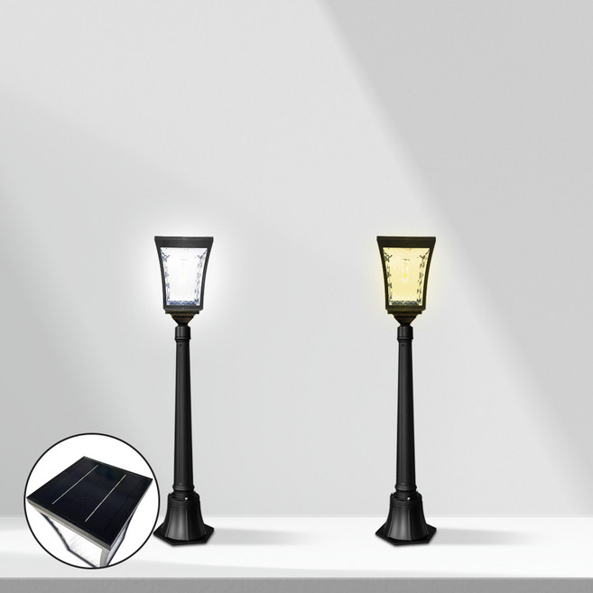 나눔조명 태양광 가로등 LED 정원등 태양열 조명 잔디등, 02_카페문주등(노란빛)+0.7m 블랙