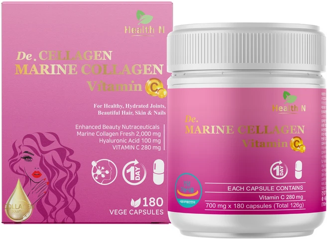 헬스엔 마린 콜라겐 비타민 C 126g, 1개, 180정 - 쿠팡