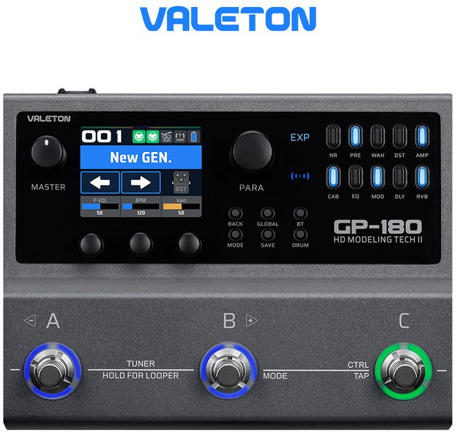 베일톤 GP-180 멀티이펙트 프로세서 Snaptone NAM & IR 로더 Valeton, 1개