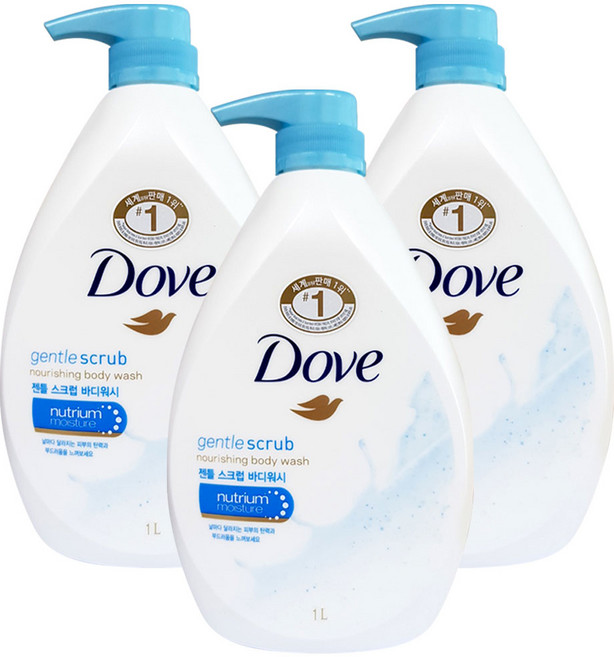 도브 젠틀 스크럽 바디워시, 1kg, 3개
