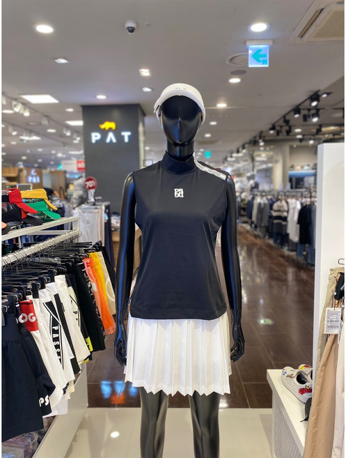 5F [신사] 파사디 골프 여성 24SS 트임 조끼 티셔츠 블랙 P24MTL181H