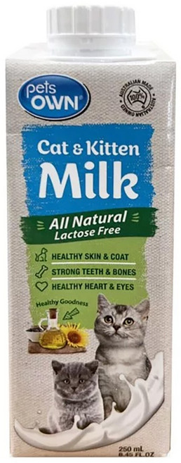 Pets OWN 澳洲寵物專屬牛奶 250ml-1000ml 幼貓 幼犬 成犬 貓狗通用, 1個, 貓咪專用 250ml, 250ml, 牛奶