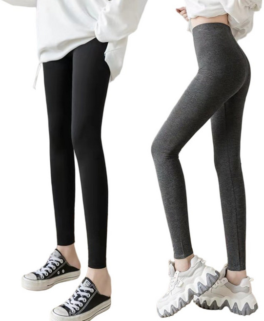 베르슈어 하이웨스트 슬림핏 빅사이즈 스판 레깅스 2종