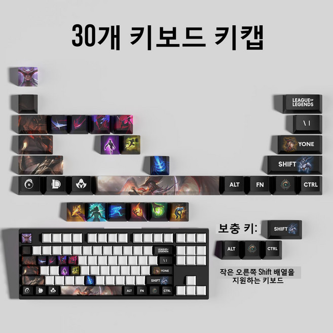리그오브레전드 키캡 롤 키보드 키캡 스킬 세트 기계식 키보드 PBT 포인트 커스텀게이밍 굿즈 keycaps Esc, 1개, Yone 요네