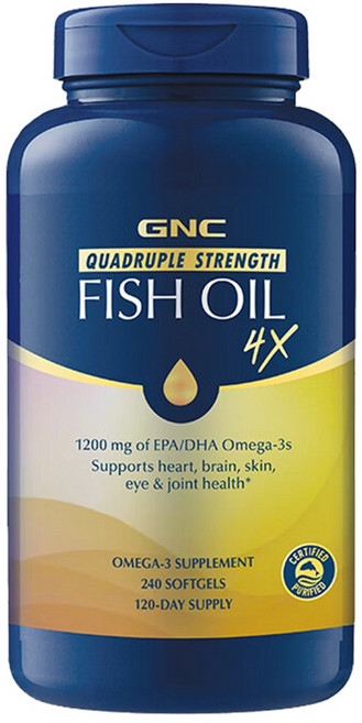 GNC 健安喜 4倍強度魚油 4X 軟膠囊, 1個, 240錠