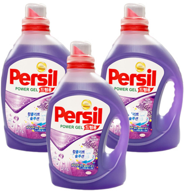 퍼실 파워젤 드럼용 액상세제 본품, 2.7L, 3개