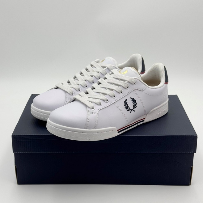 [백화점매장판] 프레드페리 운동화 스니커즈 B722 레더 신발 화이트 네이비 SFPU2336311-567