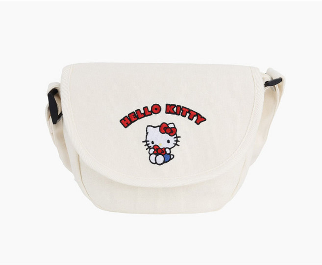 헬로키티 가방 크로스백 여아 심플 캔버스 아이보리 숄더백 데일리 소형 선물