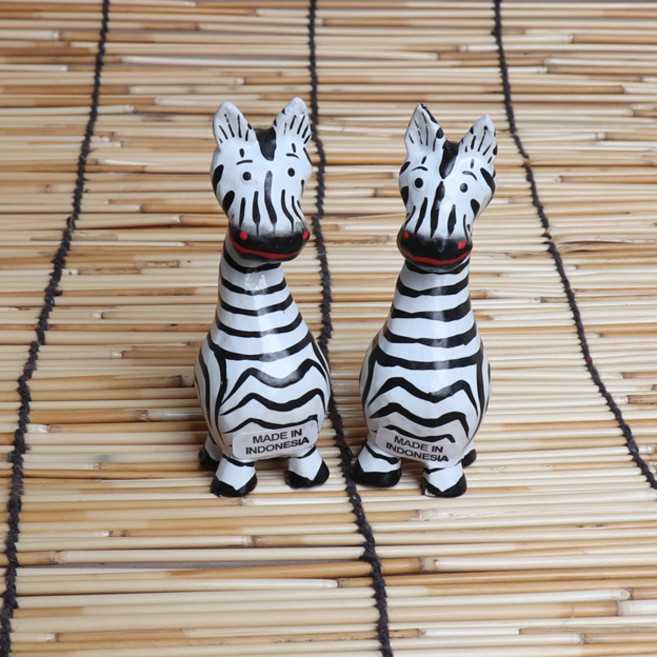 발리 얼룩말 장식소품 2호 (2p) 인테리어소품 나무인형