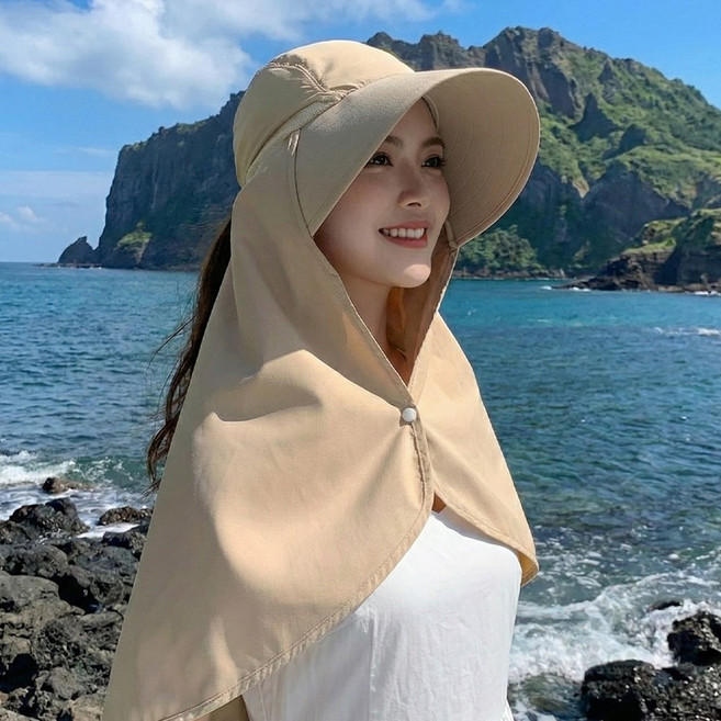 올레브 와이드 넥커버 플랩캡 대형 햇빛가리개 UV 차단 물놀이 넥숄더 야외활동 벙거지