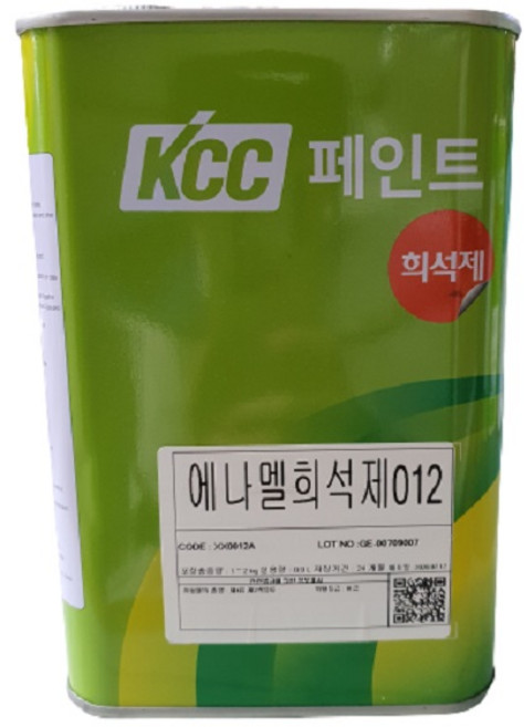 유성페인트 THINNER 신너 신나 희석제 KCC정품 4L 에나멜 락카 에폭시 우레탄 아크릴 코트, 에나멜희석제 0.9L(KCC정품), 1개