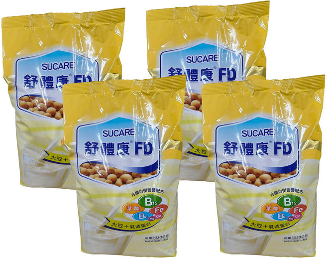 SUCARE 舒體康 FD 大豆+乳清蛋白 營養配方, 3.024kg, 4個