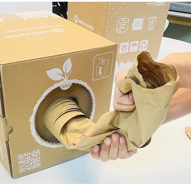 하나페이퍼 종이완충재 2type 친환경 에어캡 종이완충포장지, 1개, 크라프트롤패킹페이퍼 295mmX400M