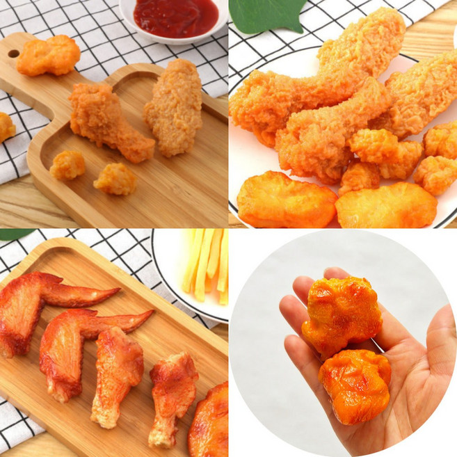 통닭 치킨 닭강정 닭고기 너겟 튀김 음식 모형 닭다리 닭날개 버팔로윙, F