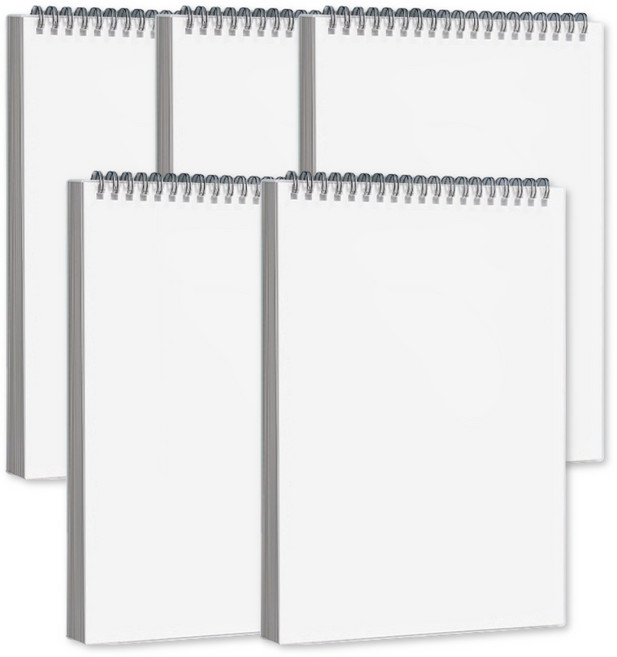 벨루빈 상단 스프링 공책 노트 80매, 5개, 무지 A4