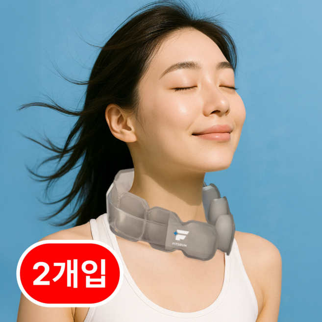 핏츠런 아이스 넥쿨러 쿨링 넥밴드 얼음 목걸이 국내산, 2개, 그레이