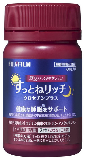 FUJIFILM 富士 藏紅花酸Plus蝦青素熟睡丸, 1個, 60片