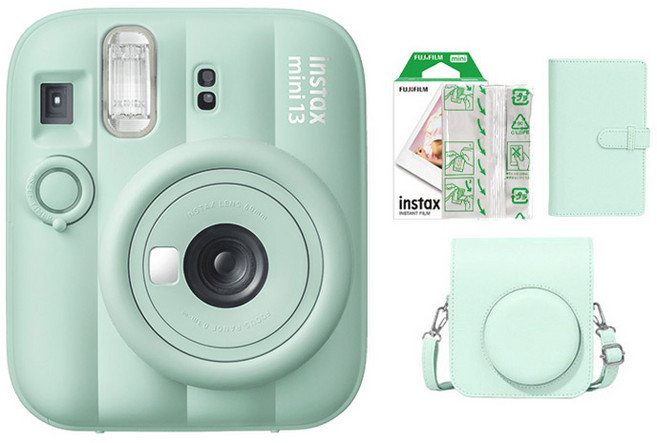 FUJIFILM Instax 相機組, 1套, 綠色+10張底片+專用皮套+108枚底片相本