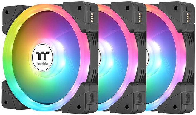 Thermaltake SWAFAN EX 12 ARGB PC 냉각 팬 화이트 3팬 pcak 500~2000 RPM 마그네틱 연결 양면 블레이드 MB RGB 소프트웨어와