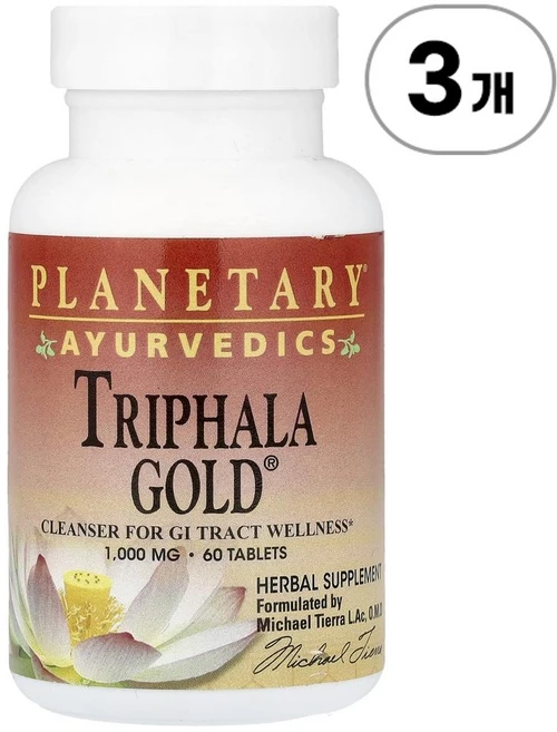 플래네터리 허벌 아유르베딕 트리팔라 골드 Planetary Herbals Ayurvedics Triphala Gold® 60정, 3개 - 쿠팡
