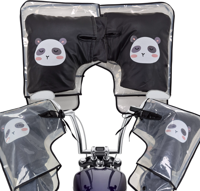 믿추 오토바이 방한 장갑 토시 가죽 방수 방풍 핸들커버, (세트) 방한토시+비닐