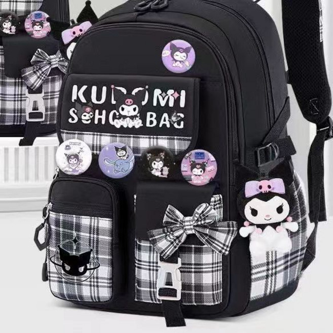 Sorpci Sorpci 산리오 쿠로미 초등학생 대용량 책가방 신학기 입학 1-6학년 증정 22종 세트