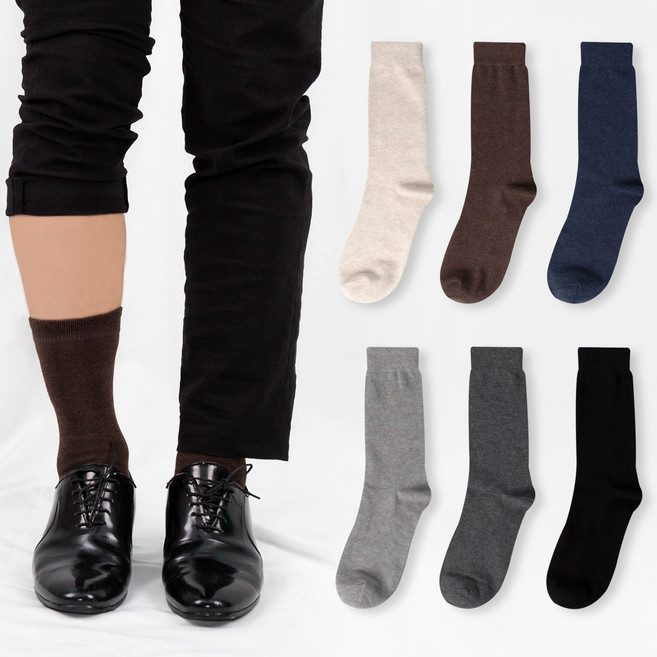 시너싹스 남성용 144침 2올 베이직 정장 장목 양말 7켤레