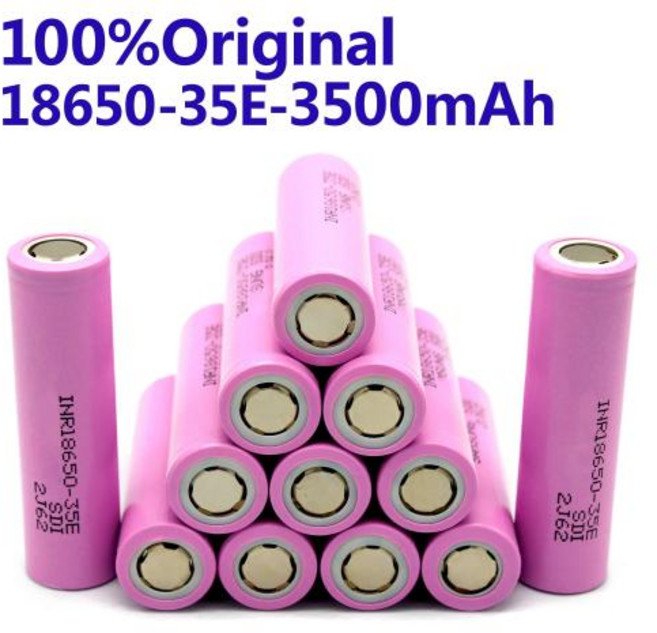 18650 충전식 리튬 이온 배터리 INR18650 35E 3500mAh 18650 배터리 3500mAh 25A 방전 37v 100, 4개