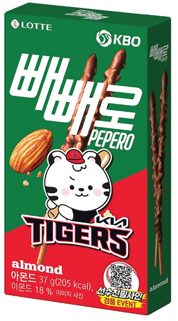 KBO X 아몬드 빼빼로 기아 타이거즈, 37g, 25개