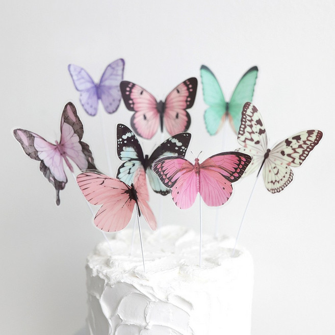 케이트가든 3D 입체 나비 스티커 4컬러 1세트 데코픽, 단일옵션