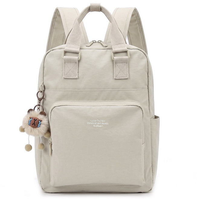 미쓰백 카보이 가벼운 나일론 카고 여성 백팩 여행용 방수 대학생 학원 여자 책가방 배낭 + 카피바라 구성품